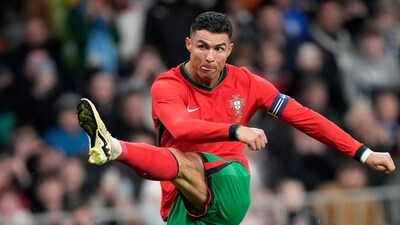 Portugal's Cristiano Ronaldo attempts a shot at goal (AP) Portugal's Cristiano Ronaldo attempts a shot at goal (AP)