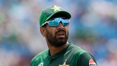Pakistan's Haris Rauf looks on during the ICC Men's T20 World Cup cricket match between Pakistan and Canada at the Nassau County International Cricket Stadium in Westbury (AP) Pakistan's Haris Rauf looks on during the ICC Men's T20 World Cup cricket match between Pakistan and Canada at the Nassau County International Cricket Stadium in Westbury (AP)