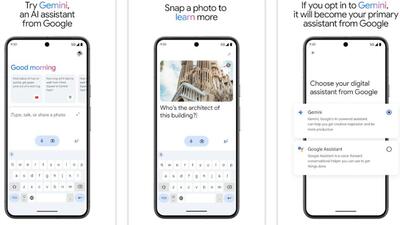 There are two ways for Android users to get the Gemini app; either download from the Play Store or opt-in via Google Assistant. (Official handout) There are two ways for Android users to get the Gemini app; either download from the Play Store or opt-in via Google Assistant. (Official handout)