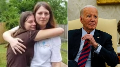 Tammy Nobles (L), whose daughter Kayla Hamilton (L) was killed by an illegal immigrant, shares message for Joe Biden (R) (Image provided by Tammy Nobles, REUTERS/Elizabeth Frantz/File Photo)