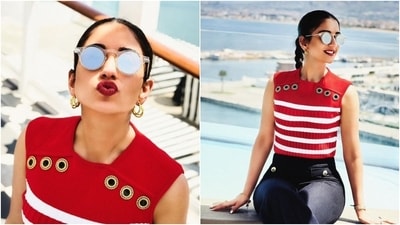 Celebrity stylist Shaleena Nathani has released new pictures of Radhika Merchant from her pre-wedding festivities in Italy. Radhika will soon marry Anant Ambani in a grand wedding in July. Before their nuptials, the couple took their friends and family on a four-day luxury cruise in Italy. Pictures of Radhika in archival and haute couture looks from the biggest luxury brands took over the internet. These new photos also delighted netizens. (Instagram) Celebrity stylist Shaleena Nathani has released new pictures of Radhika Merchant from her pre-wedding festivities in Italy. Radhika will soon marry Anant Ambani in a grand wedding in July. Before their nuptials, the couple took their friends and family on a four-day luxury cruise in Italy. Pictures of Radhika in archival and haute couture looks from the biggest luxury brands took over the internet. These new photos also delighted netizens. (Instagram)