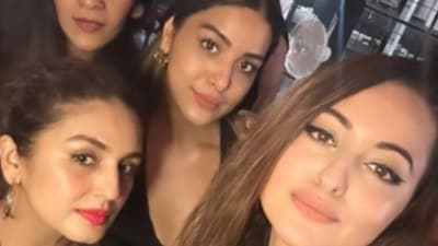 Sonakshi Sinha bonds well with her colleagues from Hindi film industry. She posted a group selfie which also shows Huma Qureshi. The photo led to the speculations that Sonakshi might be celebrating her bachelorette ahead of her marriage. Sonakshi and Huma starred together in the comedy-drama Double XL which also had Zaheer Iqbal in a pivotal character. Sonakshi Sinha bonds well with her colleagues from Hindi film industry. She posted a group selfie which also shows Huma Qureshi. The photo led to the speculations that Sonakshi might be celebrating her bachelorette ahead of her marriage. Sonakshi and Huma starred together in the comedy-drama Double XL which also had Zaheer Iqbal in a pivotal character.