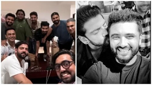 Zaheer Iqbal with his friends. Zaheer Iqbal with his friends.