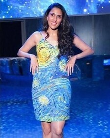 Shloka Ambani showcases the perfect blend of style and art in a mini hem dress. (Instagram-update) Shloka Ambani showcases the perfect blend of style and art in a mini hem dress. (Instagram-update)