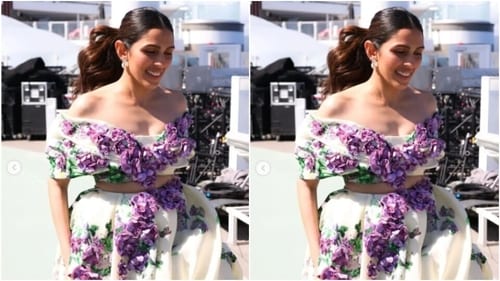 Shloka gave us the perfect inspo for cruise wear in a white co-ord set featuring lavender floral embellishments. (Instagram/@ambani_update) Shloka gave us the perfect inspo for cruise wear in a white co-ord set featuring lavender floral embellishments. (Instagram/@ambani_update)