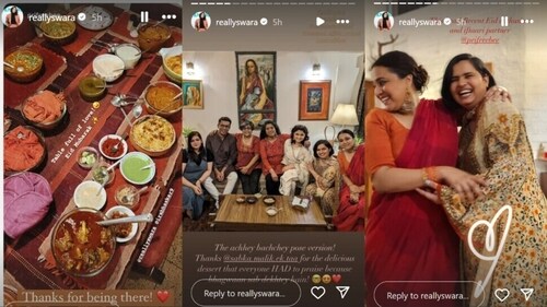 Swara's family hosted a get-together. Swara's family hosted a get-together.