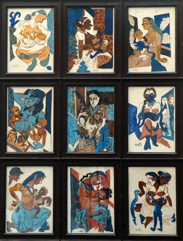 Polyptich; watercolour and oil on mylar sheet – KG Subramanyan (KCC/Emami Art) Polyptich; watercolour and oil on mylar sheet – KG Subramanyan (KCC/Emami Art)
