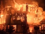 The blaze erupted around 9 pm at the popular tourist lodge located inside the Jaldapara National Park. (Screengrab/X)