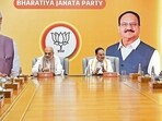 New Delhi, Jun 18 (ANI): BJP National President JP Nadda in presence of Union Home Minister Amit Shah chairs Maharashtra BJP core committee meeting, in New Delhi on Tuesday. (ANI Photo) (BJP4India - X) New Delhi, Jun 18 (ANI): BJP National President JP Nadda in presence of Union Home Minister Amit Shah chairs Maharashtra BJP core committee meeting, in New Delhi on Tuesday. (ANI Photo) (BJP4India - X)