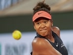 Paris, France; Naomi Osaka of Japan keeps her eye on the ball during her match against Iga Świątek of Poland at Stade Roland Garros
