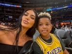 Kim Kardashian and Saint West in 2023.
