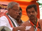 Abhijit Mukherjee and former President late Pranab Mukherjee. (HT Archive)