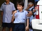 Taimur Ali Khan was spotted arriving for brother Jeh's birthday party with his friends right after school in February, 2024. (File Photo/ Varinder Chawla) Taimur Ali Khan was spotted arriving for brother Jeh's birthday party with his friends right after school in February, 2024. (File Photo/ Varinder Chawla)