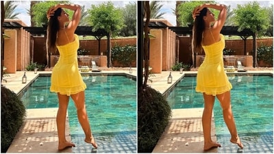 She accessorised her outfit with a pair of diamond stud earrings. Nora's look, showcasing the perfect blend of colours and silhouette, makes for ideal summer vacation wear that can inspire your wardrobe. (Instagram/@norafatehi) She accessorised her outfit with a pair of diamond stud earrings. Nora's look, showcasing the perfect blend of colours and silhouette, makes for ideal summer vacation wear that can inspire your wardrobe. (Instagram/@norafatehi)