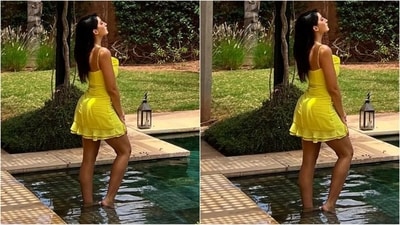 On Tuesday, Nora gave her followers a sweet surprise by taking to Instagram and uploading a series of stunning pictures. In the post, she can be seen enjoying her time in a serene villa and posing by the pool, transporting us to a virtual holiday. (Instagram/@norafatehi) On Tuesday, Nora gave her followers a sweet surprise by taking to Instagram and uploading a series of stunning pictures. In the post, she can be seen enjoying her time in a serene villa and posing by the pool, transporting us to a virtual holiday. (Instagram/@norafatehi)