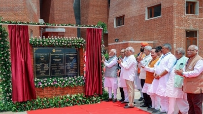 Prime Minister Narendra Modi inaugurates the new campus of Nalanda University in Bihar on Wednesday. Bihar CM Nitish Kumar, EAM Dr S Jaishankar and others also seen. (ANI) Prime Minister Narendra Modi inaugurates the new campus of Nalanda University in Bihar on Wednesday. Bihar CM Nitish Kumar, EAM Dr S Jaishankar and others also seen. (ANI)