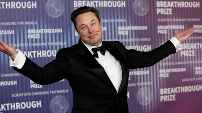 Elon Musk attends the Breakthrough Prize awards in Los Angeles, California, US. (Reuters)