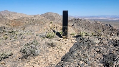 A monolith appeared near Gass Peak, Nevada. (AP)