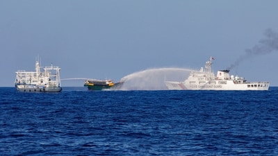 The Chinese coast guard later "deliberately punctured" the Filipino boats, Philippine said. (Reuters/File)