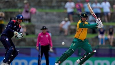 Captain Markram scored 46 in 32 before falling to Saurabh Netravalkar after which Heinrich Klaasen and Tristan Stubbs got South Africa past 190. The Proteas put up a score of 194/4 in 20 overs (PTI) Captain Markram scored 46 in 32 before falling to Saurabh Netravalkar after which Heinrich Klaasen and Tristan Stubbs got South Africa past 190. The Proteas put up a score of 194/4 in 20 overs (PTI)