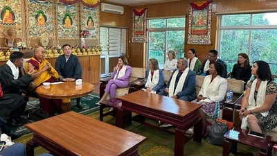 The Bipartisan US Congressional delegation led by Representative Michael McCaul met the 14th Dalai Lama in Mcleodganj, Dharamshala. (HT Photo) The Bipartisan US Congressional delegation led by Representative Michael McCaul met the 14th Dalai Lama in Mcleodganj, Dharamshala. (HT Photo)