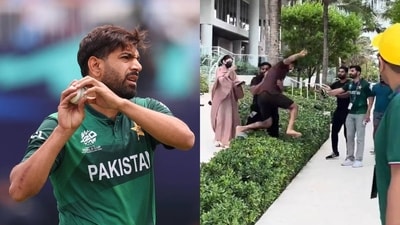 Haris Rauf almost got into a fight with fans in the USA on Tuesday Haris Rauf almost got into a fight with fans in the USA on Tuesday