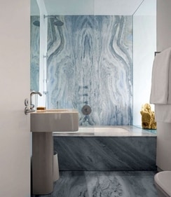 Nautical-inspired marbles bring a coastal charm and serene elegance to interior designs. (Pinterest) Nautical-inspired marbles bring a coastal charm and serene elegance to interior designs. (Pinterest)