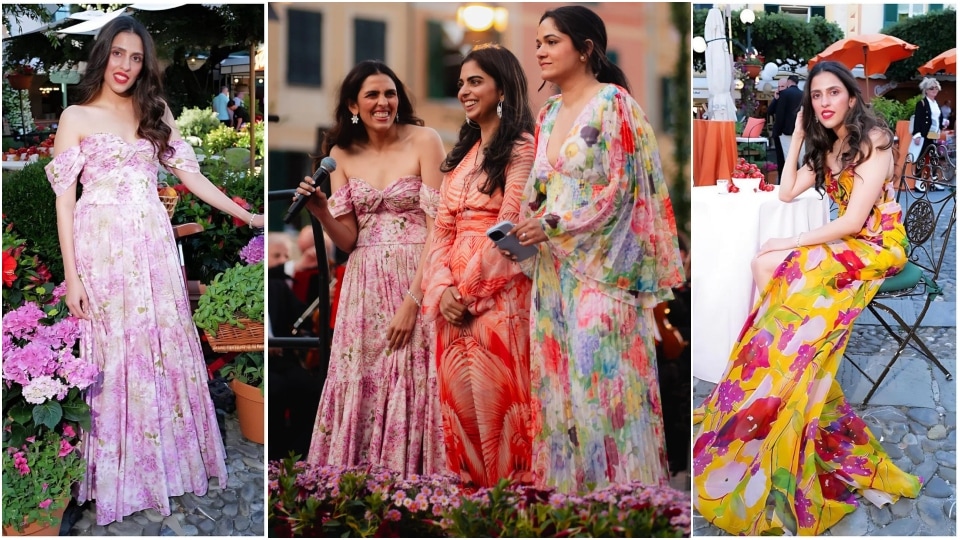Shloka Ambani wore two floral gowns during Radhika Merchant and Anant Ambani's pre-wedding celebrations. (Instagram)