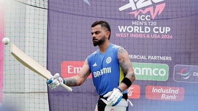 India's Virat Kohli during a practice session. (Surjeet Yadav) India's Virat Kohli during a practice session. (Surjeet Yadav)