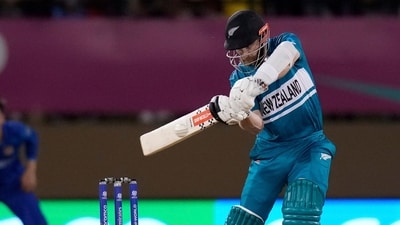 New Zealand's Kane Williamson bats against Afghanistan during an ICC Men's T20 World Cup cricket match (AP)