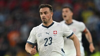 Switzerland's midfielder #23 Xherdan Shaqiri looks on during the UEFA Euro 2024 Group A football match (AFP) Switzerland's midfielder #23 Xherdan Shaqiri looks on during the UEFA Euro 2024 Group A football match (AFP)