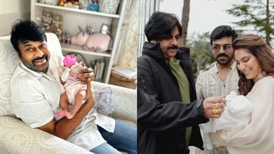 Chiranjeevi, Pawan Kalyan with Ram Charan and Upasana's daughter Klin Kaara (Instagram ) Chiranjeevi, Pawan Kalyan with Ram Charan and Upasana's daughter Klin Kaara (Instagram )