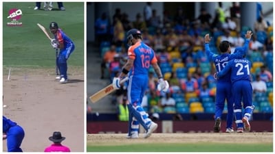 Virat Kohli failed to bank on his start as the former India skipper was dismissed by Rashid Khan for 24 (AP-Star Sports) Virat Kohli failed to bank on his start as the former India skipper was dismissed by Rashid Khan for 24 (AP-Star Sports)