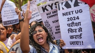 NEET UG Row: The opposition has come down heavily on the Centre and the NTA, accused both of destroying the future of students. (PTI Photo/Arun Sharma)