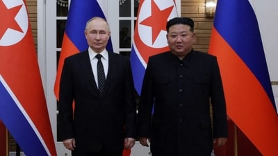 Russia's President Vladimir Putin and North Korea's leader Kim Jong Un meet in Pyongyang (via REUTERS)
