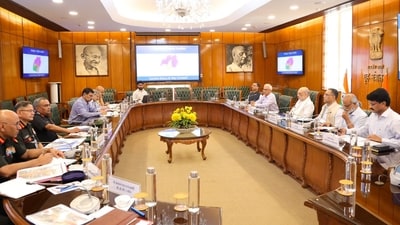 **EDS: IMAGE VIA @HMOIndia** New Delhi: Union Home Minister and Minister of Cooperation Amit Shah chairs a high-level meeting to review the security situation of Manipur, in New Delhi, Monday, June 17, 2024. (PTI Photo)   (PTI06_17_2024_000324B) (PTI)
