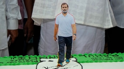 Chennai: The cake prepared as part of celebration at Tamil Nadu Congress Committee office on party leader Rahul Gandhi's birthday, in Chennai, Wednesday, June 19, 2024. ( (PTI Photo/R Senthilkumar) ) Chennai: The cake prepared as part of celebration at Tamil Nadu Congress Committee office on party leader Rahul Gandhi's birthday, in Chennai, Wednesday, June 19, 2024. ( (PTI Photo/R Senthilkumar) )