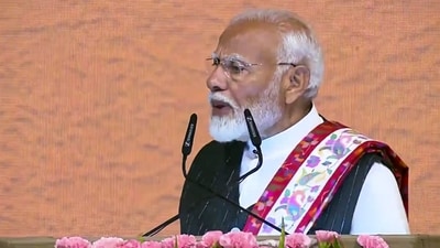 Prime Minister Narendra Modi speaks during 'Empowering Youth, Transforming J&K' event, in Srinagar. (PTI Photo) (PTI) Prime Minister Narendra Modi speaks during 'Empowering Youth, Transforming J&K' event, in Srinagar. (PTI Photo) (PTI)