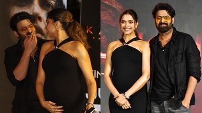 Prabhas and Deepika Padukone at the Kalki 2898 AD pre-release event