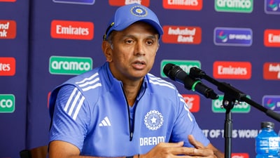 India's coach Rahul Dravid at a press conference. (ANI) India's coach Rahul Dravid at a press conference. (ANI)
