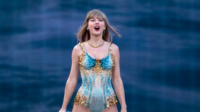 Singer Taylor Swift performs on stage during her Eras Tour at the Murrayfield Stadium in Edinburgh, Friday June 7, 2024. (Jane Barlow/PA via AP) (AP) Singer Taylor Swift performs on stage during her Eras Tour at the Murrayfield Stadium in Edinburgh, Friday June 7, 2024. (Jane Barlow/PA via AP) (AP)