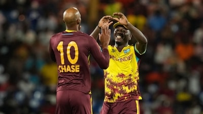For West Indies, Roston Chase and Andre Russell took a wicket each. (AP) For West Indies, Roston Chase and Andre Russell took a wicket each. (AP)