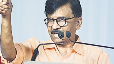 Thane, India - May ,07, 2024: ShivSena UBT leader Sanjay Raut criticized CM Eknath Shinde and PM narendra Modi in his speech at Thane Manorama Nagar on Tuesday to campaign for Shiv Sena UBT Lok Sabha candidate Rajan Vichare ,in Thane, in Mumbai, India, on, Tuesday, May,07, 2024. ( Praful Gangurde / HT Photo ) Thane, India - May ,07, 2024: ShivSena UBT leader Sanjay Raut criticized CM Eknath Shinde and PM narendra Modi in his speech at Thane Manorama Nagar on Tuesday to campaign for Shiv Sena UBT Lok Sabha candidate Rajan Vichare ,in Thane, in Mumbai, India, on, Tuesday, May,07, 2024. ( Praful Gangurde / HT Photo )