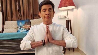 Aasif Sheikh during the yoga session Aasif Sheikh during the yoga session