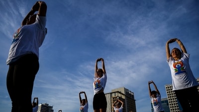 Representative Image: People attend a mass yoga session ahead of the 10th International Yoga Day, in Bangkok, Thailand, June 16, 2024. (REUTERS/Athit Perawongmetha)