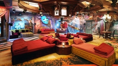 The bedroom in Bigg Boss OTT 3 is designed like a time-warped theatre of a fantasy world, evoking the charm of silhouette cutout backdrops. Beds are placed uniquely to foster interaction and bonding among housemates.&nbsp; 