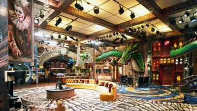 Dragons, with their majestic presence, guard the premises, while two-sided walls showcase different faces on each side, adding to the house's illusionary charm. The theme of locks and keys weaves through the décor in the Bigg Boss OTT 3 house.&nbsp; 