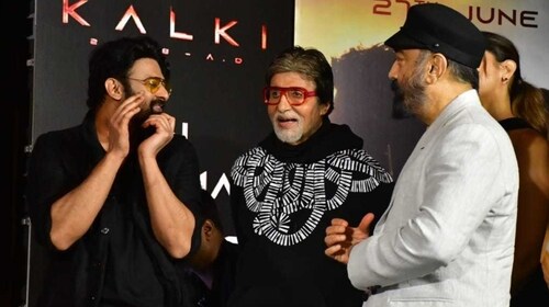 Prabhas and Amitabh Bachchan at the pre-release event of Kalki 2898 AD
