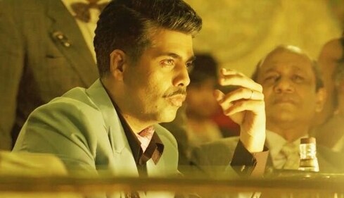 Karan Johar as Khambatta in Bombay Velvet. Karan Johar as Khambatta in Bombay Velvet.