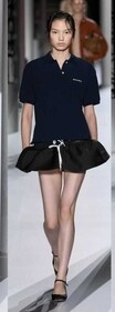 The runway of Miu Miu’s S/S 24 featured bubble hemlines on skirts (right, as seen on the model) (Photo: Instagram) The runway of Miu Miu’s S/S 24 featured bubble hemlines on skirts (right, as seen on the model) (Photo: Instagram)